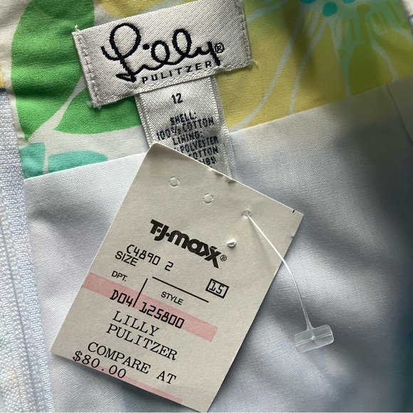 Vintage Lilly Pulitzer Purple Lobster Blue Floral Preppy Summer Skirt size 12 - Picture 6 of 7